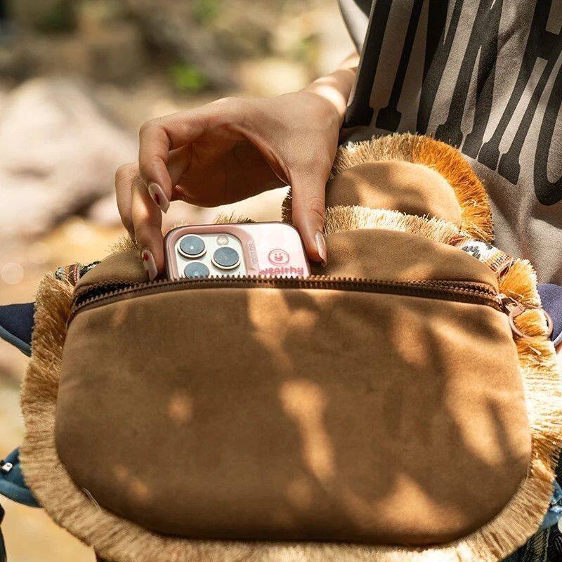 Chinese folk art intangible cultural heritage tiger head crossbody bag