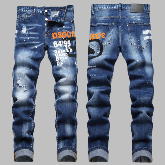 New DSQ2-2025-09 Fashion Mip-Mop Men's Jeans Trousers