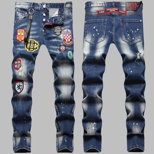 New DSQ2-2025-20 Fashion Mip-Mop Men's Jeans Trousers