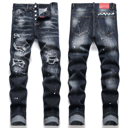 New DSQ2-2025-01 Fashion Mip-Mop Men's Jeans Trousers