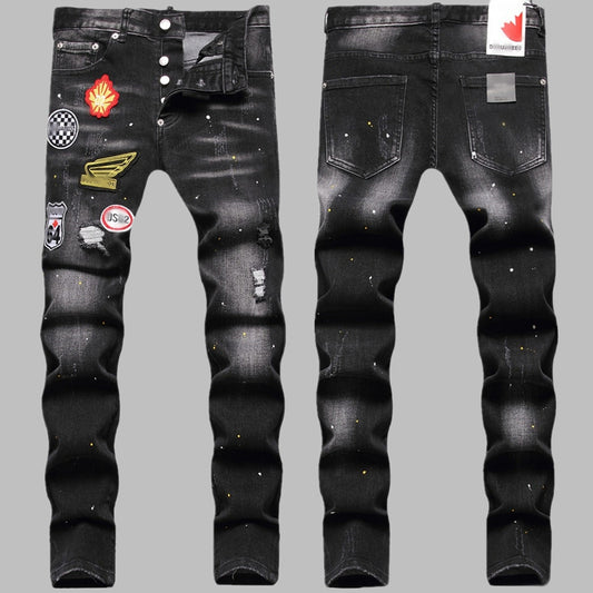 New DSQ2-2025-32 Fashion Mip-Mop Men's Jeans Trousers