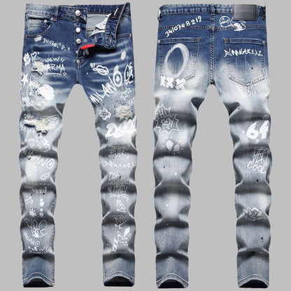 New DSQ2-2025-37 Fashion Mip-Mop Men's Jeans Trousers