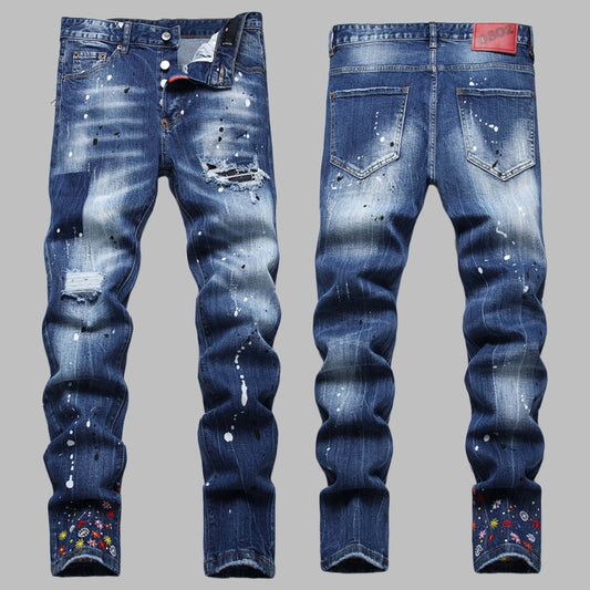 New DSQ2-2025-08 Fashion Mip-Mop Men's Jeans Trousers