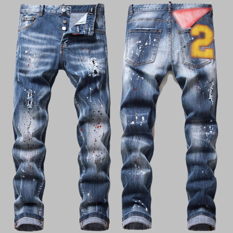 New DSQ2-2025-16 Fashion Mip-Mop Men's Jeans Trousers