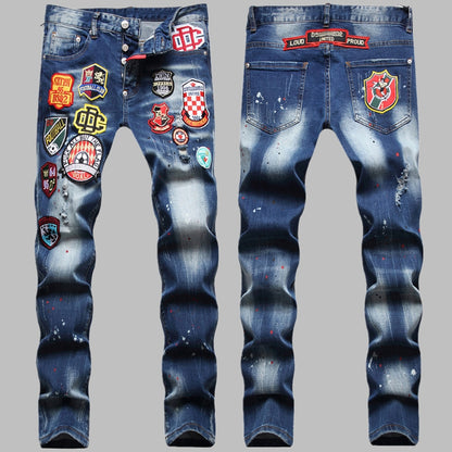 New DSQ2-2025-15 Fashion Mip-Mop Men's Jeans Trousers