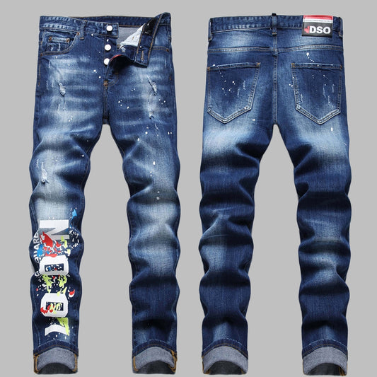 New DSQ2-2025-02 Fashion Mip-Mop Men's Jeans Trousers