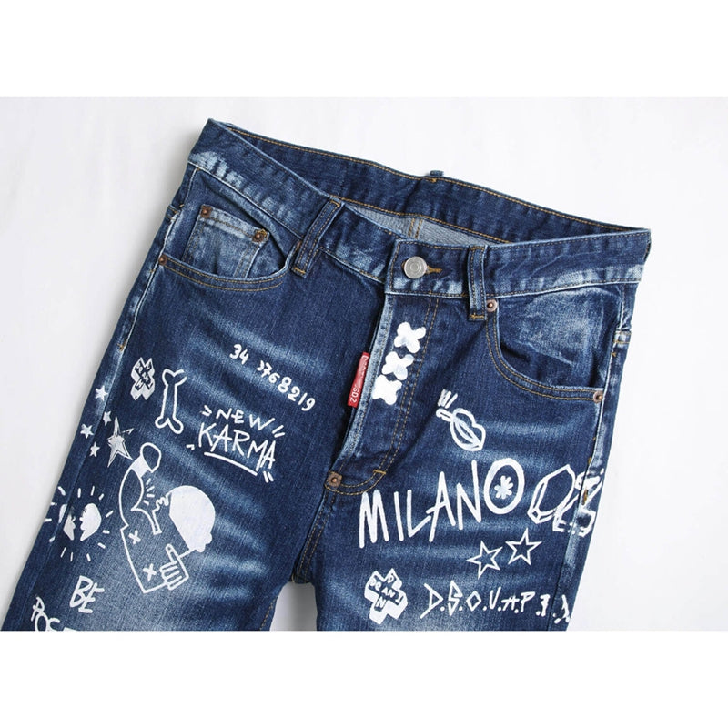 New DSQ2-2025-04 Fashion Mip-Mop Men's Jeans Trousers