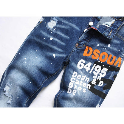 New DSQ2-2025-09 Fashion Mip-Mop Men's Jeans Trousers