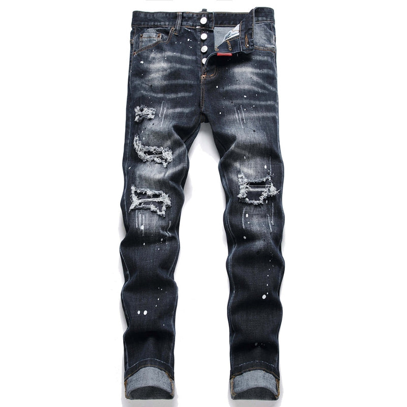 New DSQ2-2025-01 Fashion Mip-Mop Men's Jeans Trousers