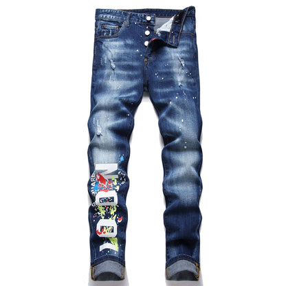 New DSQ2-2025-02 Fashion Mip-Mop Men's Jeans Trousers